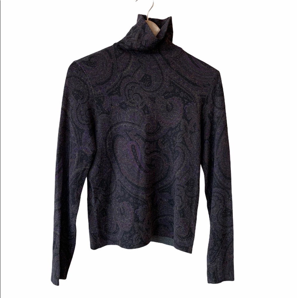 Lauren Ralph Lauren Paisley Cashmere Silk Top